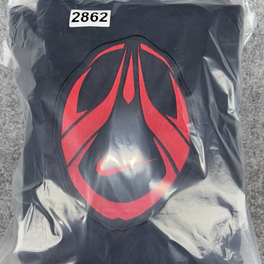 Nike Football Hoodie Boys XL 18-20 Black Red Embroidered Swoosh Pullover Logo